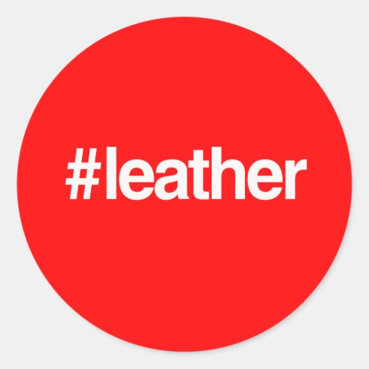 HASHTAG LEATHER RUNDER AUFKLEBER (Vorderseite)