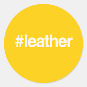 HASHTAG LEDER RUNDER AUFKLEBER