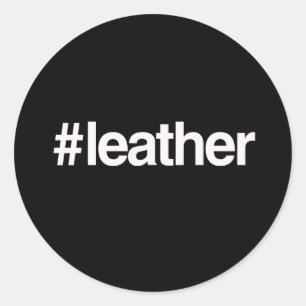 HASHTAG LEDER RUNDER AUFKLEBER