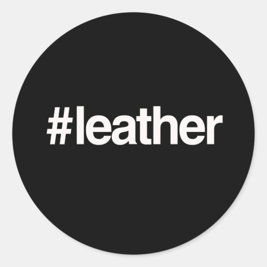 HASHTAG LEDER RUNDER AUFKLEBER (Vorderseite)