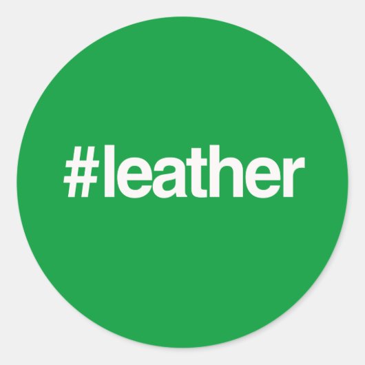 HASHTAG LEDER RUNDER AUFKLEBER (Vorderseite)