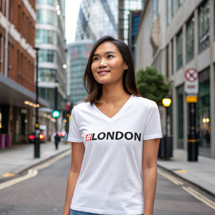 Hashtag London Niedliche Phrase mit schwarzem Text T-Shirt