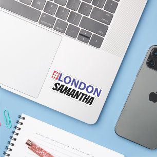 Hashtag London Vorname mit schwarzer Typografie Aufkleber