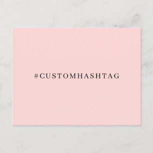 Hashtag Modern Pink Social Media Design Postkarte