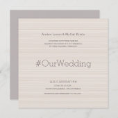 Hashtag moderne, elegante Elfenbeinlienstrände Hoc Einladung (Vorne/Hinten)
