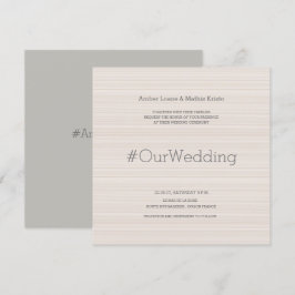 Hashtag moderne elegante, schwarz graue Streifen H Einladung