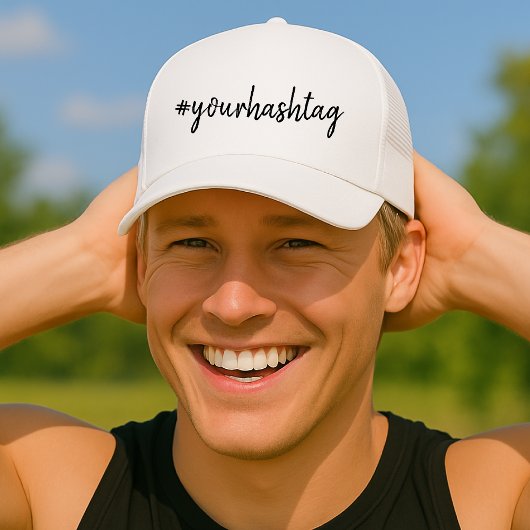 Hashtag # | Moderne Minimalistische Script Social  Truckerkappe