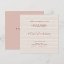 Hashtag moderne Rose goldene Streifen Hochzeit