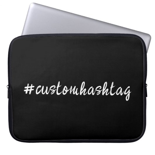 Hashtag Moderne Schrift Trendy Schwarzes Design Laptopschutzhülle (Vorderseite)