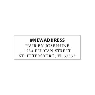 Hashtag - New Address Business Move Permastempel