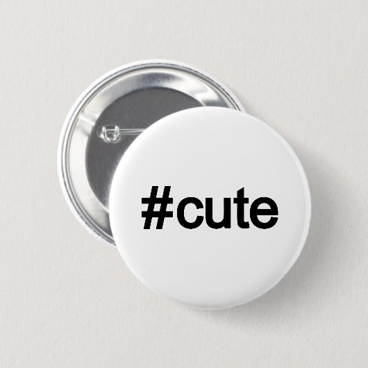 Hashtag # Niedlich Button (Vorne & Hinten)