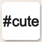 Hashtag # Niedlich Getränkeuntersetzer (Vorderseite)