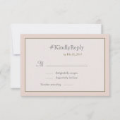 Hashtag personalisierte Blush Peach Gold Hochzeit Einladung (Vorderseite)