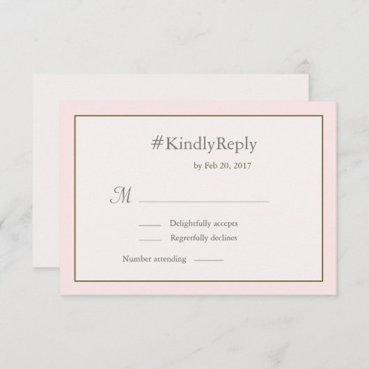 Hashtag personalisierte Goldhochzeit in süßrosa Einladung (Vorne/Hinten)