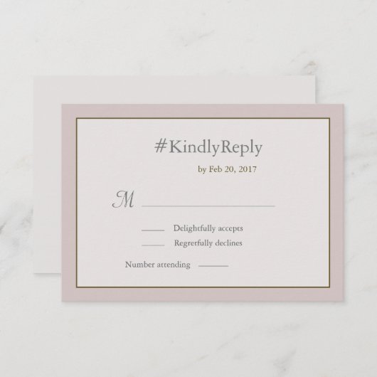 Hashtag personalisierte Rosa Goldhochzeit Einladung (Vorne/Hinten)