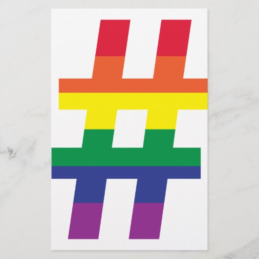 Hashtag, Regenbogenflagge Briefpapier (Vorderseite)