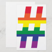Hashtag, Regenbogenflagge Briefpapier (Vorne/Hinten)