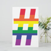 Hashtag, Regenbogenflagge Briefpapier (Stehend Vorderseite)