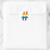 Hashtag, Regenbogenflagge Herz-Aufkleber (Tasche)