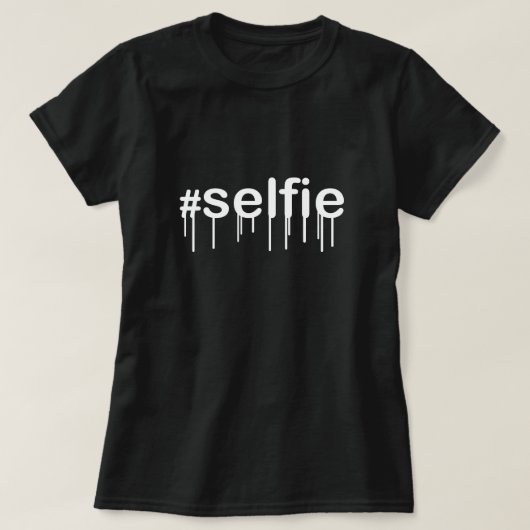 Hashtag Selfie Drooling auf blaue Dekoration T-Shirt (Design vorne)
