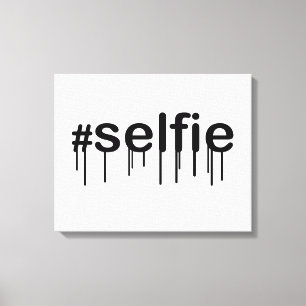 Hashtag Selfie Drooling Typografie Leinwanddruck