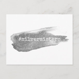 Hashtag Silver Sisters, Faux Glitter Pinselstrich Postkarte