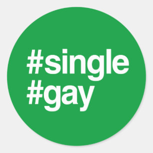 HASHTAG SINGLE GAY RUNDER AUFKLEBER