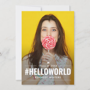 Hashtag Spaß Editable Color Abschluss Einladung