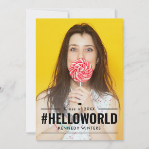 Hashtag Spaß Editable Color Abschluss Einladung