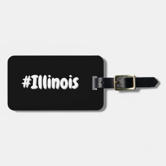 Hashtag Staat von Illinois IL Gepäckanhänger (Vorderseite horizontal)