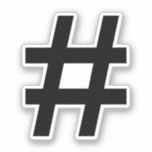 Hashtag Symbol Aufkleber (Vorderseite)
