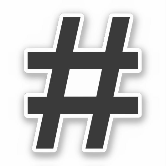 Hashtag Symbol Aufkleber (Vorderseite)