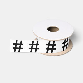#HASHTAG - Symbol für den Schwarzen Hash-Tag Satinband