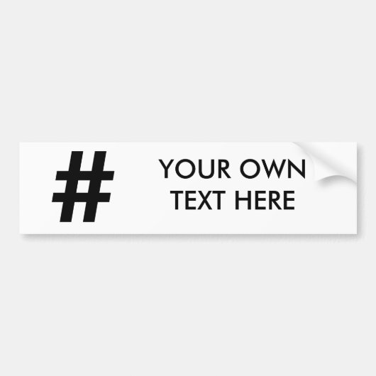 HASHTAG SYMBOL - .PNG AUTOAUFKLEBER (Vorne)