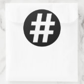 HASHTAG SYMBOL RUNDER AUFKLEBER (Tasche)