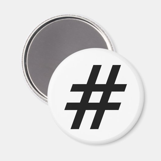Hashtag-Textsymbol-Hashtag Magnet (Vorderseite/Rückseite)