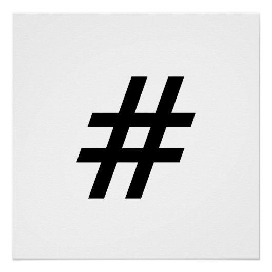 Hashtag-Textsymbol-Hashtag Poster (Vorderseite)