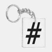 Hashtag-Textsymbol-Hashtag Schlüsselanhänger (Vorderseite links)