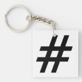 Hashtag-Textsymbol-Hashtag Schlüsselanhänger (Vorderseite)
