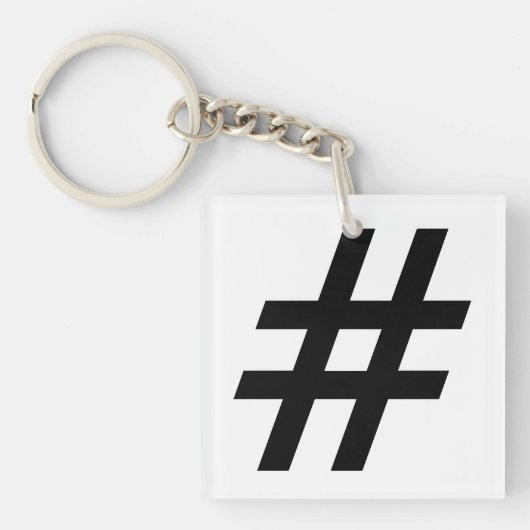 Hashtag-Textsymbol-Hashtag Schlüsselanhänger (Vorderseite)