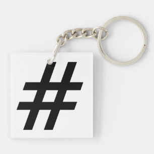 Hashtag-Textsymbol-Hashtag Schlüsselanhänger