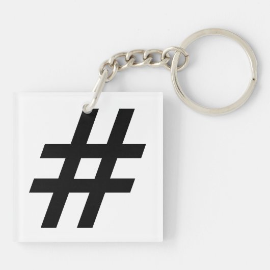 Hashtag-Textsymbol-Hashtag Schlüsselanhänger (Rückseite)