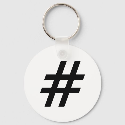 Hashtag-Textsymbol-Hashtag Schlüsselanhänger (Vorderseite)