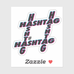Hashtag typografisch aufkleber