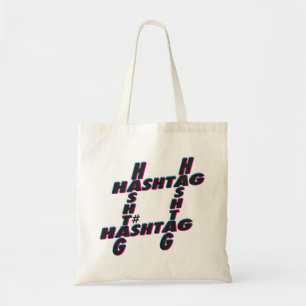 Hashtag typographic 3D Tragetasche
