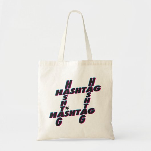Hashtag typographic 3D Tragetasche (Vorne)
