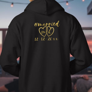 Hashtag Verheiratet Hearts Wedding Anniversary Men Hoodie