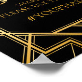 Hashtag Wedding Sign | Gatsby Art Deco Poster (Ecke)