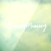 Hashtag #YummyMummy White Calligraphy Car Fensteraufkleber (Blatt 3)