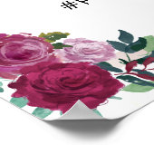 Hashtag-Zeichen für Aquarellfarben-Rose Poster (Ecke)